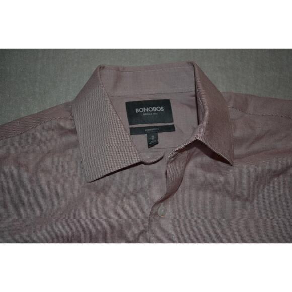 38302 Bonobos Dress Shirt Non-Iron Standard Fit Pink Plaid Mens Size Large - Picture 7 of 7